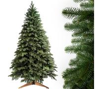 Evergreen Tree® Sapin de Noël Artificiel 180 cm Réaliste 100% Moulés par Injection, Fabriqué en UE - Premium Nordmann Arbre de Noël avec Support en Bois - Naturelle Christmas Tree
