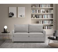 EVERGREENWEB Canapé-Lit 2 Places Convertible avec Matelas Double Memoire de Forme Pliable, Tissu Gris Clair, Dossier avec Coussins Amovible, Moderne Système de Couchage, Pieds en Bois L170xP90xH75cm