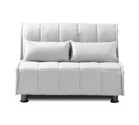 EVERGREENWEB - Canapé-lit 2 Places Convertible en Lit avec Matelas 120x190 Effet Massant 0rthopédique, Sofa Bed avec Housse Déhoussable et Lavable Couleur Crème, Coussins Ultra-Doux Inclus - Evening