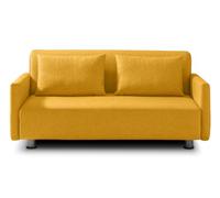 EVERGREENWEB Canapé-lit 3 Places Convertible en Lit avec Matelas 160x190 Effet Massant 0rthopédique, Extensible Sofa Bed Pliable, Housse Déhoussable et Lavable Couleur Jaune, 2 Coussins Inclus | EDITH