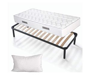 EVERGREENWEB - Kit Lit Complet 120x190 cm Sommier et Matelas Haut 19cm avec Coussin memorie de Forme Gratuit. Ensembles Matelas et sommiers Composè: Matelas Mousse + sommier Cadre avec 4 Pieds.