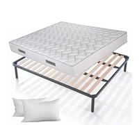 EVERGREENWEB - Kit Lit Complet Double 160x200 cm Sommier et Matelas Haut 19 cm avec 2 Coussins Memorie Gratuits. Ensembles Matelas et sommiers Composè: Matelas Mousse + sommier Cadre avec 4 Pieds