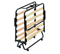 Evergreenweb - Lit Pliable d'appoint Simple 90x200 cm sommier à Lattes Confortable en Bois et Roulette, orthopédique, pour invité