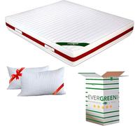 EVERGREENWEB® Matelas 180x200 Mémoire de Forme avec 2 Oreillers Gratuit, Zones Différenciées 22 cm de Hauteur, Housse Effet de Massage Amovible Lavable Anti Acarien, Degré de dureté 2-3 Haute Densité