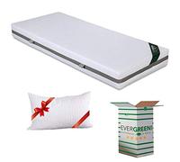 EVERGREENWEB - Matelas 80x200 cm + Oreiller GRATUIT, Mousse Ergonomique - Épaisseur 20 cm - Mousse H.R - Orthopédique, Housse Blanc Rembourré Effet de Massage, Tissu Amovible Lavable et Hypoallergenic
