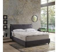 EVERGREENWEB - Matelas Double 140x200 avec surmatelas mémoire de Forme Hauteur 32 cm + Paire de oreillers de lit, orthopédique,revêtement Blanc Effet MASSANT, correcteur avec Rembourrage Effet Plumes