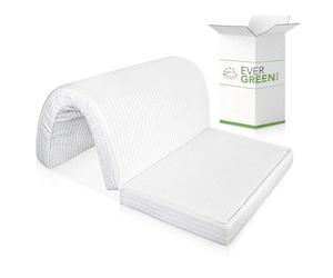 EVERGREENWEB Matelas pour canapé 120x190 cm lit pour Banquette B.Z. 10 cm de Hauteur, revêtement Blanc hypoallergénique, Matelas d'appoint Pliant en Mousse, Bed Sofa