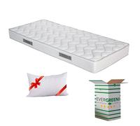 Evergreenweb Matelas Simple 80 x 190 cm epassier 18cm en Mousse avec revêtement Blanc Effet massant hypoallergénique, avec Oreiller mémoire Gratuit pour Tous sommiers et Lits Simples | City