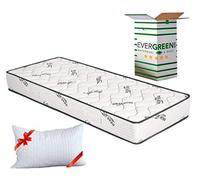 EvergreenWeb Matelas Simple 90x200 en Mousse Haut 20 cm avec Coussin Mémoire de Forme Gratuit, Orthopédique, Revêtement Aloe Vera Effet de Massage, Tissu Hypoallergenic pour Tous Les Lit & Sommiers