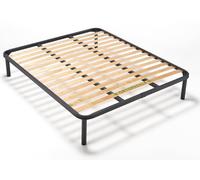 EVERGREENWEB - Sommier Double 160x200 cm lit à Lattes orthopédique, résistant avec Structure en Fer avec Lattes en Bois Naturel, Base encastrable Idéal pour Tous Les Types de Lits et Matelas