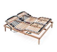 EvergreenWeb - Sommier Double électrique 140x190 cm orthopédique motorisé Lattes en Bois Moteur 4 Zones inclinables + 1 Fixe,régulateurs de rigidité dans la Partie Lombaire, amortisseurs| Lemon
