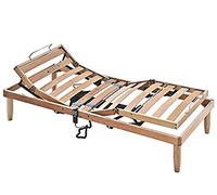 EVERGREENWEB Sommier Electrique 80x190 cm de Relaxation Tête et Pieds, Réglables de Rigidité, Sommier à Lattes Renforcé Cadre del Lit en Bois hêtre Comfort pour Enfant et Adultes avec 4 Pieds Amovible