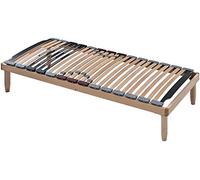 Evergreenweb - Sommier Simple 90x190 cm en Bois de hêtre avec Amortisseur,lit avec Lattes basculantes et régulateurs de rigidité - Pieds Inclus - Idéal pour Tous Les Lits et Matelas - Lemon