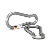 everlar® Mousqueton Double Pack I 8mm M, 200kg I Fixation sûre et Facile de fauteuils Suspendus, hamacs, balançoires, Sacs de Frappe, auvents etc.