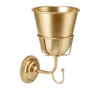 EverPinger Vase Mural Doré, Jardinière Suspendue, Support Mural en Métal pour Plantes Suspendues