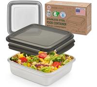 Everusely - Boîte à lunch en acier inoxydable haut de gamme - 1,5 L avec couvercle - Récipient à collation de taille moyenne - Essentiel pour la préparation des repas