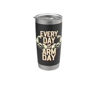 Everyday Is Arm Day Funny Bodybuilding Gobelet isotherme en acier inoxydable double paroi