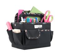 Everything Mary Boîte à loisirs créatifs, noir et floral - Rangement d'art pour fournitures et travaux manuels - Organiseur fourre-tout pour l'école, la salle de classe, le bureau et la maison -