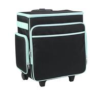 Everything Mary Sac à roulettes Pliable de Luxe, Motif Floral - Sac fourre-Tout avec roulettes pour Scrapbooking et Art - Organiseur de Voyage, Noir, Moderne
