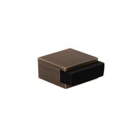 EVI Herrajes | Arrêt de porte au sol - Design carré | 25x14 mm | Laiton Cuir - Caoutchouc Noir | Montage adhésif | I-197/14
