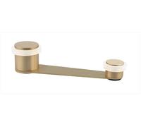 EVI Herrajes Arrêt de porte rotatif blanc | Creux utile 70 mm d'épaisseur | Laiton finition mate - Caoutchouc blanc | Fixation adhésive ou avec vis + cheville | Mod. I-152DUALBLMT