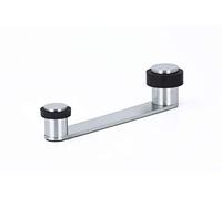 EVI Herrajes Arrêt de porte rotatif | Creux utile 100 mm d'épaisseur | Acier inoxydable finition mate - Caoutchouc noir | Comprend vis + cheville | Mod. I-253RAM