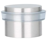 EVI Herrajes | Butée de porte adhésive | Ø24x20 mm | Acier inoxydable finition mate | Caoutchouc anti-choc transparent | Haute adhérence | 100% fonctionnel | Mod. I-163T