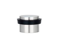 EVI Herrajes | Butée de porte adhésive | Ø24x20 mm | Acier inoxydable finition mate | Caoutchouc silicone naturel noir | Haute adhérence | 100% fonctionnel | Mod. I-163