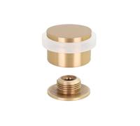 EVI Herrajes | Butée De Porte Adhésive | Ø28x20mm | Laiton Finition Mate | Caoutchouc Blanc | Double fixation, vis incluse | 100% fonctionnel | Mod. I-103BDUAL