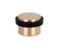 EVI Herrajes | Butée De Porte Adhésive | Ø28x20mm | Laiton Finition Mate | Caoutchouc Noir | Double fixation, vis incluse | 100% fonctionnel | Mod. I-103DUAL