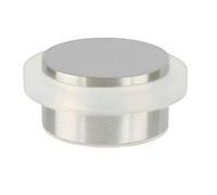 EVI Herrajes | Butée De Porte Adhésive | 45 x 20 mm | Caoutchouc Blanc En Silicone Naturel | Acier Inoxydabl | Finition Mate | Forte AdhéSion | 100% fonctionnel | Mod. I-203/35x19-B