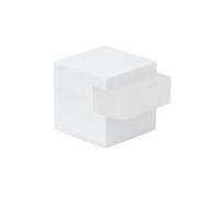 EVI Herrajes | Butée de porte au sol - Design carré | 20 x 20 mm | Acier - laqué blanc | Fixation adhésive | I-197/20