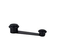 EVI Herrajes Butée de porte avec retenue rotative noire | acier inoxydable laqué noir - caoutchouc noir | trou utile 70 mm d'épaisseur | Fixation adhésive ou avec vis + cheville | Mod. I-152DUALNG