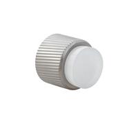 EVI Herrajes | Butée de porte murale design - Linéaire Moletée - 28x28mm - Acier inoxydable caoutchouc blanc - Montage adhésif et à vis