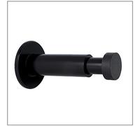 EVI HERRAJES Butée de porte murale réglable en laiton double adhésif ou avec bande de fond (Acier Inoxydable - Noir Laqué)