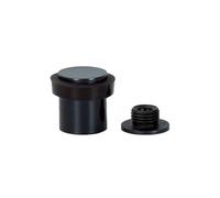 EVI Herrajes | Butée de porte noir | Ø20x25mm | Acier inoxydable Laqué Noir | Caoutchouc de silicone naturel | Comprend vis + cheville de fixation | Mod. I-181