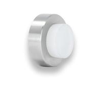 EVI Herrajes| Butée De Porte para Installation Murale| 35 x 18 mm| Acier Inoxydabl| Caoutchouc Blanc| Amortisseur antichocs| Pour Les PoignéEs| 2 modes d’Installation | I-254/35-BAM