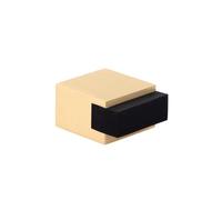 EVI Herrajes | Butées pour portes au sol - Design carré | 20 x 14 mm | Laiton mat - Caoutchouc noir | Fixation adhésive | I-197/14