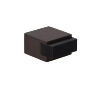 EVI Herrajes | Butées pour portes au sol - Design carré | 20 x 14 mm | Laiton rustique - Caoutchouc noir | Fixation adhésive | I-197/14