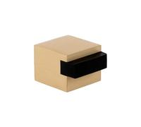 EVI Herrajes | Butées pour portes au sol - Design carré | 20 x 20 mm | Laiton mat - Caoutchouc noir | Fixation adhésive | I-197/25