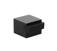 EVI Herrajes | Butées pour portes au sol - Design carré | 25 x 20 mm | Acier inoxydable laqué noir - Caoutchouc noir | Fixation adhésive | I-197/25
