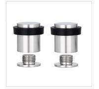 EVI Herrajes Lot de 2 butées de porte | Ø25 x 27 mm | Base filetée | Acier inoxydable - Caoutchouc noir | Finition mate | Comprend vis + cheville de fixation | Mod. I-811CBAM