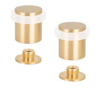 EVI Herrajes | Lot de 2 Butées de Porte en Laiton | Ø24x30mm | Finition Mate- Caoutchouc Blanc | Installation par vis | Mod. 18024X30BLMT