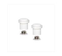 EVI Herrajes | Lot De 2 Butées De Porte Sol | Ø20X25mm | Acier inoxydable Laqué Blanc | Caoutchouc de silicone naturel |Base filetée - Comprend vis + cheville de fixation | Mod. I-181