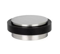 EVI Herrajes | Mini Butée De Porte Adhésive | 35 x 12 mm | Caoutchouc Noir En Silicone Naturel | Acier inoxydable Finition | Fixation Simple | 100% fonctionnel | Mod. I-140
