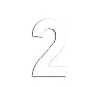 EVI Herrajes | Numéro de sticker pour maison en acier inoxydable laqué blanc | n°2 | 160 x 95 mm | Pour murs, façades, portails ou portes | Pour l'extérieur et l'intérieur | Mod.0660160-2