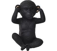Evideco French Home Goods Wise Monkey Modèle sans Entendre Le Mal en résine Noir/doré
