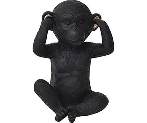 Evideco French Home Goods Wise Monkey Modèle sans Entendre Le Mal en résine Noir/doré