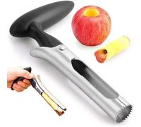 Evidoir pomme - Noir - Acier inoxydable - Poignée ergonomique - Compatible lave-vaisselle