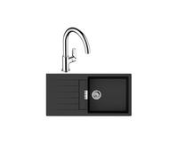 Evier 1 bac 980 S52 synthèse noir + robinet de cuisine HANSGROHE Vernis Blend M35 210 chromé